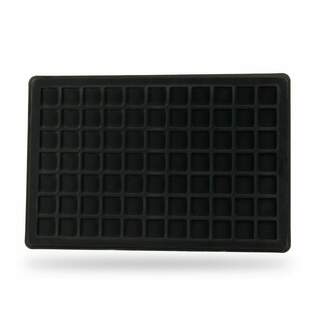 Black Coin Tray 23x23mm - 77 Square Compartments