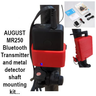 AUGUST MR250 Bluetooth Transmitter & Mounting Kit - Minelab Vanquish & Manticore