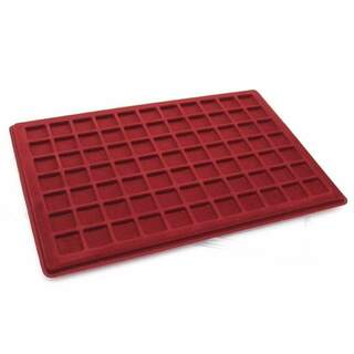 Red Coin Tray 23x23mm - 77 Square Compartments