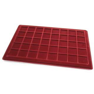 Red Coin Tray 34x34mm - 40 Square Compartments