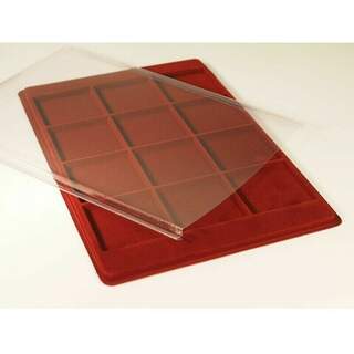 Red Coin Tray 64x64mm - 40 Square Compartments